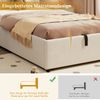 Polsterbett 90*200, Kinderbett,Einzelbett mit Lattenrost und Kopfteil, Jugendbett, für Erwachsene und Jugendliche geeignet, Holzlatten, einfache Montage, Boucle, Beige Bild 5