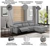 Places of Style Ecksofa Lund in Cord, L-Form, 261 cm, mit manueller, o. elektrischer Relaxfunktion, USB, Kopfteilverstellung Bild 4