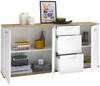 Kommode BC Sideboard mit 3 Schubladen Weiß / Artisan Eiche Nb. ca. 180 x 86 x 38 cm Bild 3