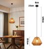 ZMH Pendelleuchte Vintage Hängelampe Esstisch- Pendellampe 1 Flammig Esszimmer Hängeleuchte Diamant-Design Hanfseil E27 Esstischlampe für Schlafzimmer Wohnzimmer Flur(Ohne Leuchtmittel) Bild 2