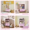 Kinderbücherregal 60 x 35 x 100 cm – mit offenen Fächern und Schrankfächern in Pink Bild 4
