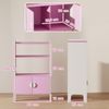 Kinderbücherregal 60 x 35 x 100 cm – mit offenen Fächern und Schrankfächern in Pink Bild 5