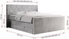 Boxspringbett KING EIGAR, mit einer Doppelmatratze, einem genähten Kopfteil - 160x200 - Hellgrau Velours - H4 Bild 5