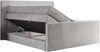 Boxspringbett KING EIGAR, mit einer Doppelmatratze, einem genähten Kopfteil - 160x200 - Hellgrau Velours - H4 Bild 4
