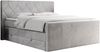 Boxspringbett KING EIGAR, mit einer Doppelmatratze, einem genähten Kopfteil - 160x200 - Hellgrau Velours - H4 Bild 3