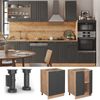 Küchenunterschrank Fame-Line Anthrazit-Gold 60 cm ohne Arbeitsplatte Vicco Bild 2