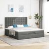 vidaXL Ottoman-Bett mit Matratze Dunkelgrau 160x200 cm Stoff 3313335 Bild 3