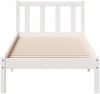 vidaXL Massivholzbett Extra Lang ohne Matratze Weiß 90x210 Kiefernholz 852431 Bild 4
