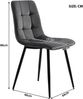 Stuhl 44x41x86 cm, Samtbezug & Metalllgestell, 4er-Set, dunkelgrau Bild 3