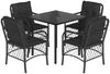 vidaXL 5-tlg. Garten-Essgruppe mit Kissen Schwarz Poly Rattan 3212104 Bild 2