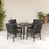 vidaXL 5-tlg. Garten-Essgruppe mit Kissen Schwarz Poly Rattan 3212104 Bild 1