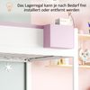 Merax Etagenbett Jugendbett Kinderbett 90*200 cm, Doppelbett, Mit Abnehmbarem Ablagefach, Sicherer Aufbewahrungsleiter, Schubladen, Weiß + Rosa Bild 5
