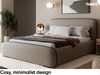 MEBLINI Polsterbett 200x200 mit Stauraum, Lattenrost und Bettkasten - Braun Webstoff/H3 Matratze - BELLION - Kopfteil Bett mit Stauraum - Doppelbett - Stauraumbett - Betten Bild 3