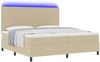 vidaXL LED Boxspringbett Hellgrau und Weiß 200 x 200 cm Cordstoff 3337662 Bild 3