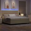 vidaXL LED Boxspringbett Hellgrau und Weiß 200 x 200 cm Cordstoff 3337662 Bild 5