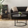 Runder Couchtisch Satztisch 2er Set Schwarz Holz Metallgestell 70x70x45cm Bild 5