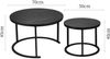 Runder Couchtisch Satztisch 2er Set Schwarz Holz Metallgestell 70x70x45cm Bild 2