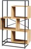 Bücherregal Rennebu 126x80x33 cm 3 Fächer Schwarz/Eiche [en. casa] Bild 2