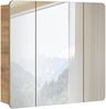 Badmöbel Set mit Keramikwaschtisch LUTON-56 in Hochglanz weiß mit Wotan Eiche Nb, B/H/T ca. 130/200/46 cm Bild 5