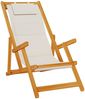 vidaXL Strandstuhl mit Armlehnen Klappbar Hellgrau Akazie Textilene 4108068 Bild 2