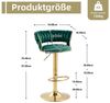LVHOM Barhocker Set, goldene Stuhlbeine, moderne Samt-Hochstuhl/Barstühle (2/4 Stück, 2 St, mit runden Rückenlehne & Fußstütze), 360° drehbar, Höhenverstellbar Bild 4