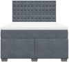 vidaXL Boxspringbett mit Matratze Dunkelgrau 140x190 cm Samt 3290919 Bild 4