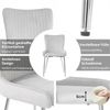 Merax Samt-Esszimmerstuhl, 6er-Set, luxuriös, Wohnzimmer, Schlafzimmer, Lounge-Stuhl mit vier Silberne Metallstützbeinen, Lendenwirbelstütze, Grau Bild 5
