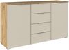 OTTO home Kombikommode Sideboard Schubladenkommode AGORDO mit Dekor- oder Hochglanzfront (in zwei Griff-Farben, Breite 120 cm), vier große Schubladen, mit insgesamt 4 Einlegeböden MADE IN GERMANY Bild 4