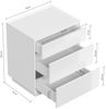 Design Nachttisch Kommode Lux L 60cm, 3 Pushauszüge lackiert Weiß Hgl : Weiss hochglanz Bild 2