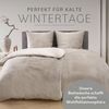 Blumtal Bettwäsche, Cashmere-Touch, Plüsch, warme Winterbettwäsche + Kopfkissenbezug, Taupe, 4 Teilig: 2 x 135 x 200 cm + 2 x 80 x 80 cm Bild 3