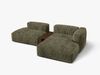 Micadoni Ecksofa Martina 2-Sitzer mit Couchtisch Rechts Kord Moßgrün Bild 3