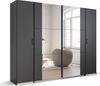 rauch Kleiderschrank, Dreh- und Schwebetürenschrank KRONACH, 4-türig, 2 Spiegeltüren teilaufgelegt, Grau metallic, 268 x 210 x 59 cm Bild 3