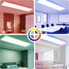 ZMH LED Deckenleuchte mit Smart RGB Hintergrundbeleuchtung Panel Flach Rund/Quadratisch, Dimmbar, LED fest integriert, Tageslichtweiß Bild 2