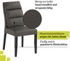 smart 6er Set Esszimmerstühle Bezug aus Leder anthrazit | Stuhlbeine aus Massivholz Buche lackiert - Küchenstuhl, Wohnzimmerstuhl, Polsterstuhl mit Schaumstoffpolsterung Bild 1