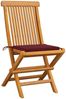 vidaXL Gartenstühle mit Weinroten Kissen 2 Stk. Massivholz Teak 3062469 Bild 2