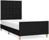 Einzelbett mit Kopfteil Stoff Schwarz 90x190 cm Bild 2