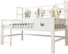 Kindereinzelbett 90×200 cm aus Metall mit integriertem Stauraum, weiß Bild 5