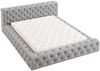 GRAINGOLD Palini Polsterbett 140x200, mit gepolstertes Kopfteil, gestepptes Bett, Bettkasten, Velour-Stoff, Grau Bild 2