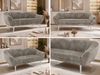 Sofa, Wohnzimmersofa PIRS 3, Skandinavisches Sofa 3-Sitzer, Sofa mit Wellenfederung, weiße Füße, Breite 180 cm Hoher Sitzkomfort - Hellbraun Cord Bild 2