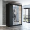 Schwebetürenschrank NEO 2-türig Schrank 160 cm (mit Spiegel) Farbe: Schwarz , sonoma Bild 2