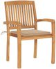 vidaXL Gartenstühle 2 Stk. mit Beige Kissen Massivholz Teak 3063255 Bild 2