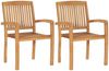 vidaXL Gartenstühle 2 Stk. mit Beige Kissen Massivholz Teak 3063255 Bild 4