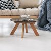 Marior HOME 'ALLEGRO' Couchtisch, Buchenholz und getöntes Glas, Unbehandelt Bild 3