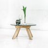 Marior HOME 'ALLEGRO' Couchtisch, Buchenholz und getöntes Glas, Unbehandelt Bild 2