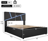 Polsterbett 90×200 cm aus Kunstleder mit LED-Beleuchtung und Stauraum, schwarz Bild 4