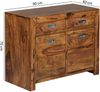 Sideboard MUMBAI Massivholz Sheesham Kommode 90 cm 2 Schubladen 2 Türen Design Highboard Landhaus-Stil braun natur Bild 4