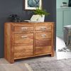 Sideboard MUMBAI Massivholz Sheesham Kommode 90 cm 2 Schubladen 2 Türen Design Highboard Landhaus-Stil braun natur Bild 2