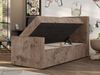 Boxspringbett 90x200 TILIO DUO inkl. Bettkasten & 7-Zonen Multipocket-Matratze, Modernes Jugendbett, Einzelbett - Braun Cord - H4 - Rechts Bild 4