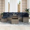 vidaXL Garten-Sofa-Set mit Kissen mit Speicher 8 pcs Grau Poly Rattan 3361024 Bild 3