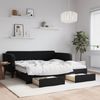vidaXL Tagesbett Ausziehbar mit Schubladen Schwarz 90x190 cm Samt 3197150 Bild 1